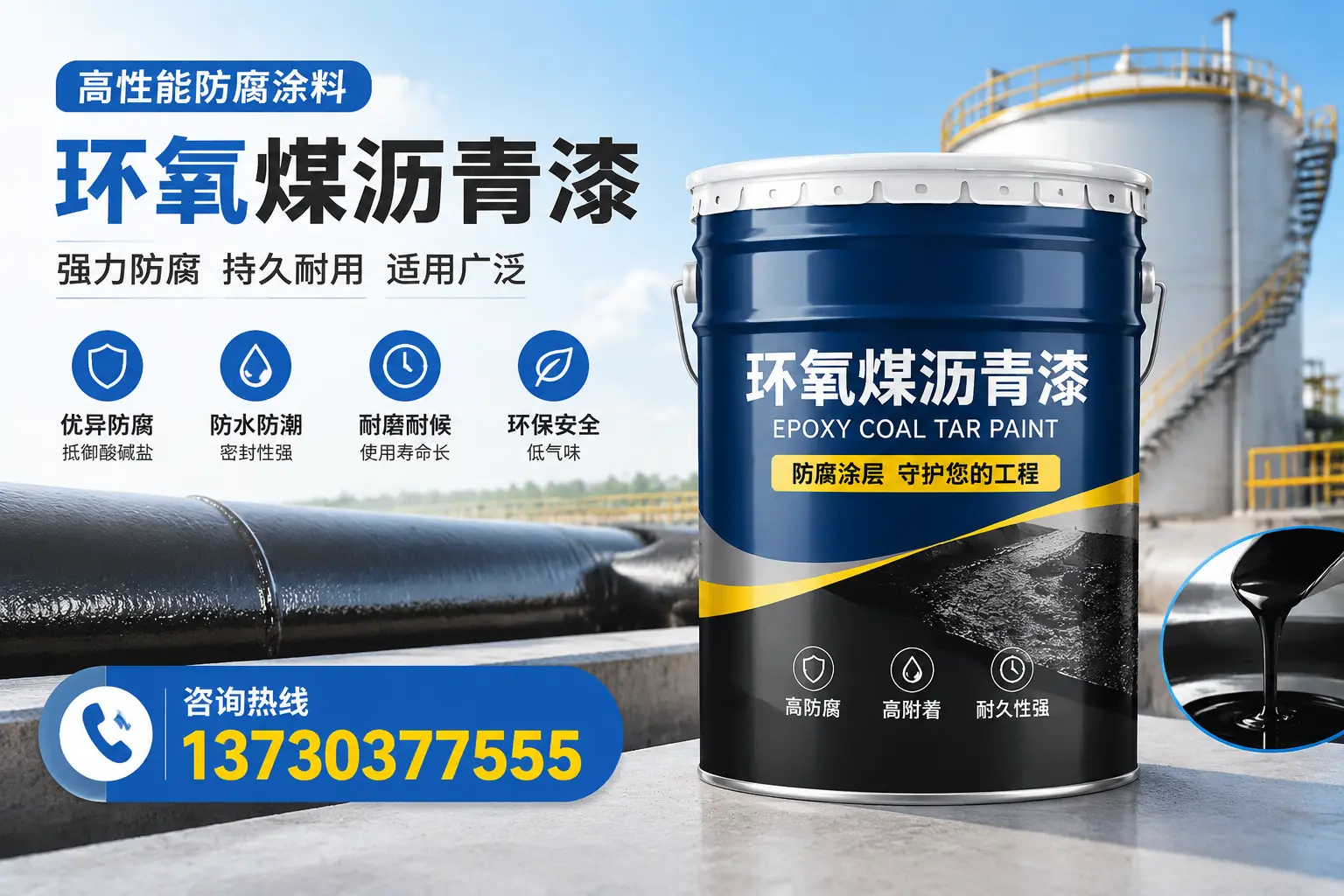 环氧煤沥青漆的耐久性分析，适合信阳的使用场景